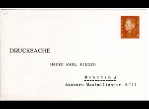 DR, ungebr. 3 Pf. Privatganzsachenkarte Karl Rieger München 8