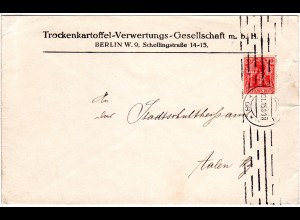 DR 1915, 10 Pf. Germania m. perfin auf Firmenbrief v. Berlin 