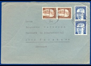 BRD 1974, Brief v. Lübeck auf die Faeroer. Destination! #S480