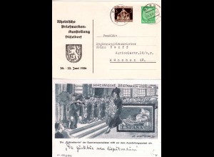 DR, m. Zusatzfr. gebr. 5 Pf. Privatganzsache Rhein. Briefmarken Ausstellung 1936