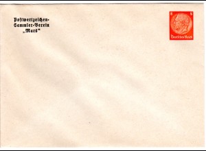 DR, ungebr. 8 Pf. Privatganzsache Umschlag PWZ-Sammler-Verein "Mars" 