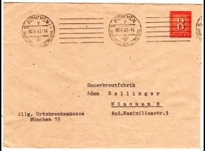 DR, als Ortsbrief München gebr. 8 Pf. Privatganzsache Umschlag