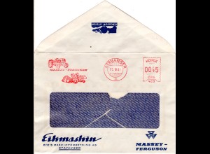 Norwegen 1961, Brief m. Massey-Ferguson Maschinenfreistempel v. Stavanger