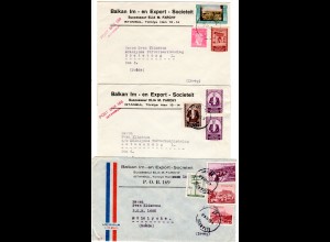 Türkei 1952/60, 3 Firmen Briefe m. versch. Frankaturen v. Istanbul n. Schweden