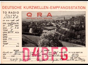 DR 1934, attraktive Radio Funk Karte v. Glatz in Schlesien m. Ortsansicht