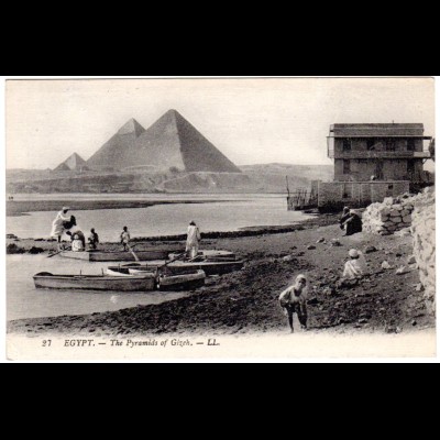 Ägypten, The Pyramids of Gizeh, alte ungebrauchte sw-AK