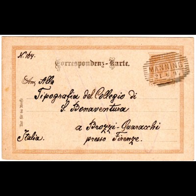 Österreich 1897, Oberösterreich Schraffenstempel MANNING auf 2 Kr. Ganzsache 