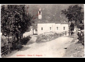 Italien, Cambiasca, Chiesa S. Gregorio, 1918 gebr. sw-AK m. Zensur