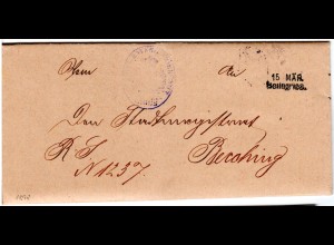 Bayern 1898, Aushilfstempel L2 Beilngries klar auf Brief n. Berching