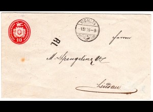 Schweiz 1875, 10 C. vor-UPU Rayon Limitrophe Brief v. St. Gallen n. Lindau