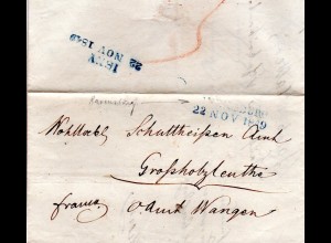Württemberg 1849, L2 RAVENSBURG auf Franco Brief n. Großholzleuthe/Wangen
