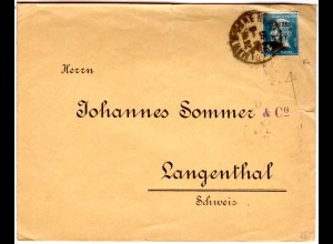 Frankreich 1930, 1,50 Fr. Congrès Du B.i.T. auf Brief i.d. Schweiz
