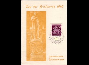 Böhmen und Mähren 1943, Tag der Briefmarke Erinnerungsblatt m. 60 H. v. Brünn