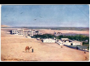Ägypten, Mena House Hotel m. Kamel, 1909 in GB gebr. Farb-AK