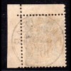 Französische Post Sansibar 2, Eckrandstück 1 A./10 C. m. zentrischem Stempel