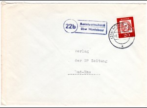 BRD 1962, Landpost Stpl. 22b BANNBERSCHEID über Montabaur auf Brief m. 20 Pf.