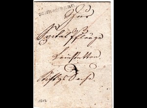 Württemberg 1813, L1 SCHRAMBERG auf Stiftungssache Brief n. Leinstetten