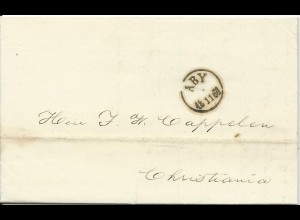 Schweden 1861, K1 ABY auf Porto Brief v. Klippan n. Norwegen. #3015