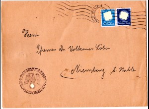 DR 1942, 4+20 Pf. Dienst auf Brief v. Halle n. Niemburg