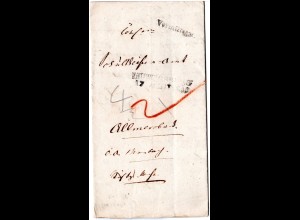 Württemberg 1840, L2 LUDWIGSBURG u. Vormittags auf Porto Brief n. Allmersbach