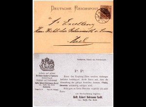 DR 1901, EF 3 Pf. Germania Reichspost auf Fischerei Drucksache Karte v. Cuxhaven
