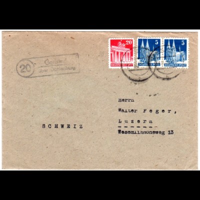 1948, Landpost Stpl. GARLSTORF über Dahlenburg auf Brief m. 20+2x5 Pf.