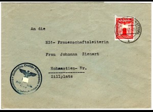 DR 1941, EF 8 Pf. Dienst auf Orts Brief v. Hohenstein-Ernstthal