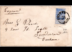 Belgien 1896, 25 C. m. perfin auf Brief v. Anvers n. GB
