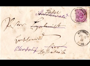 DR 1881, EF 5 Pf. auf Orts Brief m. K1 Wittingen, dann Nachsendung