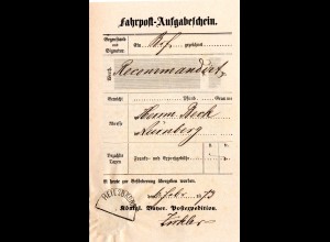 Bayern 1872, HKS HEILSBRONN (ohne Datum!) klar auf Postschein