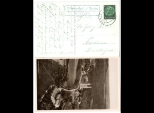 DR 1939, Landpoststpl. VIERZEHNHEILIGEN über Lichtenfels auf sw-AK m. 6 Pf.