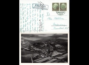 DR 1940, Landpoststpl. LÜTTGENRODE über Heudober auf Luftbild-AK m. 2x3 Pf.