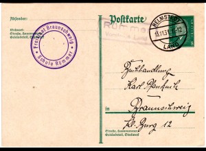 DR 1931, Landpoststpl. RÜMMER Vorsfelde Land auf 8 Pf. Ganzsache