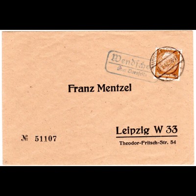 DR 1942, Landpoststpl. WENDSCHOTT über Vorsfelde auf Brief m. 3 Pf.