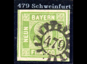 Bayern, MR 479 klar u. fast zentrisch auf sehr breitrandiger 9 Kr.