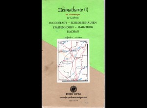 Heimatkarte der Altlandkreise Ingolstadt, Schrobenhausen, Dachau...von ca. 1965