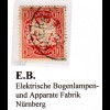 Bayern, gebr. 10 Pf. m. Firmenlochung E.B., Elektr. Bogenlampen Fabrik Nürnberg