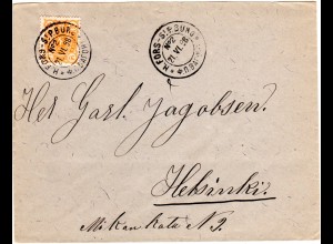 Finnland 1898, H.FORS-St.P.BURG No.2, Bahnpost-K2 klar auf Brief m. 20 Penni