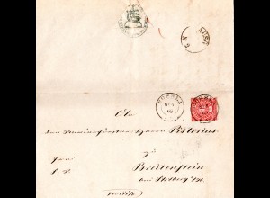 NDP 1869, nachverwendeter Preussen-K2 ROSSLA auf Brief m. 1 NGr.