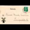 DR 1928, 5 Pf. m. perfin auf Mühlenwerke Faltdrucksache v. Eystrup