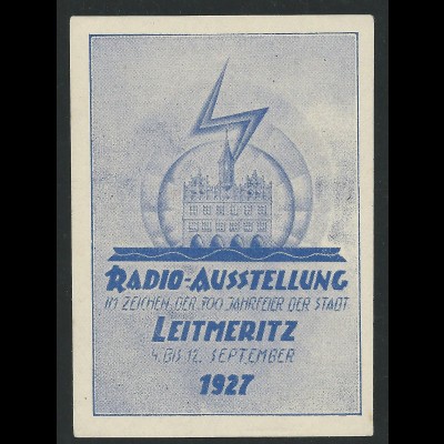 Leitmeritz Radio Ausstellung 1927, attraktive Vignette. #1778