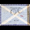 Schweiz 1944, 2x90 C. auf Luftpost Brief v. St. Gallen "via Basel 2" n Brasilien