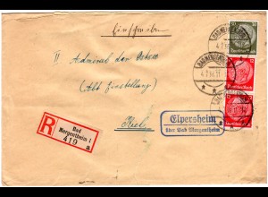 DR 1936, Landpoststpl. ELPERSHEIM über Bad Mergentheim auf Einschreiben Brief