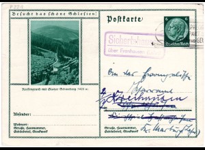 DR 1935, Landpoststpl. SICHERTSHAUSEN über Fronhausen (Lahn) auf Bildpostkarte