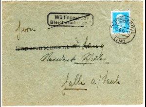 DR 1932, Landpoststpl. WÜLFINGERODE über Bleicherode auf Drucksache Brief m. 4 Pf.