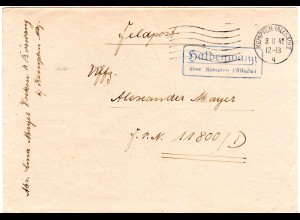 DR 1941, Landpoststpl. HALDENWANG über Kempten auf Feldpost Brief