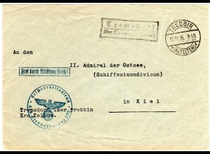 DR 1936, Landpoststpl. TREMSDORF über Trebbin auf RAD-Brief Frei d. Ablösung