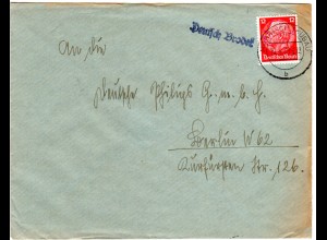Böhmen u. Mähren 1939, Brief m. L1 DEUTSCH BRODEK u. 12 Pf. v. Mährisch Trübau