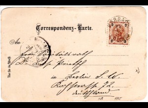Österreich 1895, 2 Kr. auf Gruss aus Marbach Litho-AK m. K1 Marbach A.D. Donau