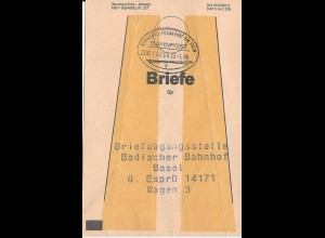 BRD 1986, Brief Bund Fahne m. Bahnpost Nürnberg Frankfurt i.d. Schweiz 